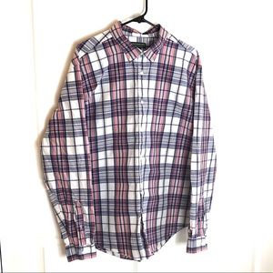 John Bartlett plaid button up XL